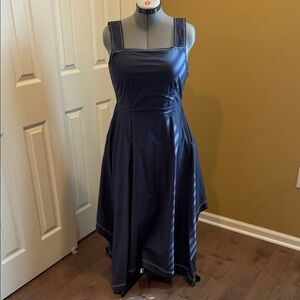 Summersalt Asymmetrical Dress in Deep Blue